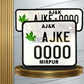 AJK Metal Replica Number Plate – Upper Embossed