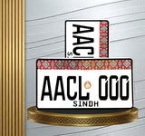 Sindh Gold Monogram Metal Number Plate – Upper Embossed